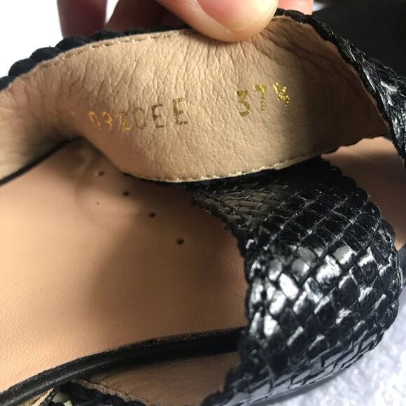 New Geox Sandals Wedge for Women Black 37 1/2 - Picture 9 of 12